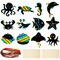 Wrapables 36pc Rainbow Scratch Arts Ornaments, DIY Magic Scratch Arts and Crafts, Sea Animals